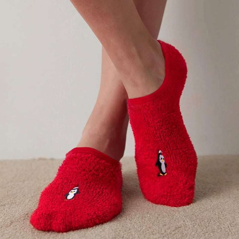 AmazingStone 3Pairs Cozy Winter Fuzzy Socks for Women With Grip Anti-Slip Fluffy Plush House Warm Ankle Socks - Image 3